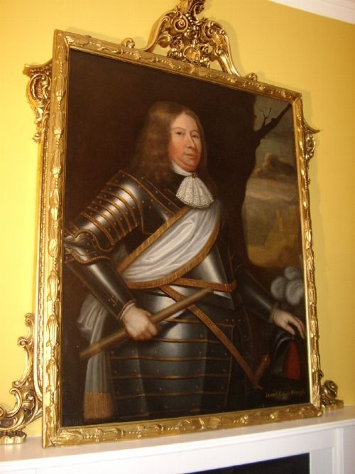 17thc oil portrait david 2nd earl wemyss wearing armour scottish painting circle of david scougall