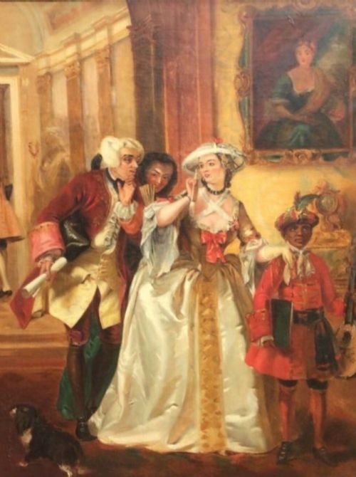 french romantic figurative genre oil portrait painting