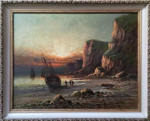 frank hider antique oil painting