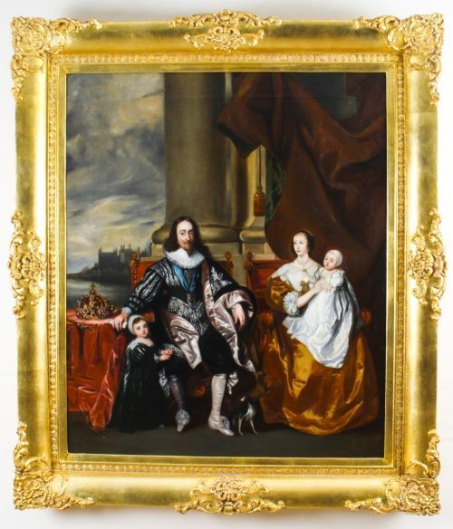 king charles i after van dyck 18thc oil portrait royal paintings