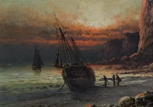 frank hider marine seascape oil painting