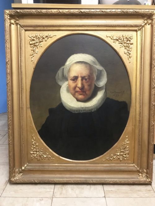 18th portrait aechje claesdr age 84 after rembrandt dutch school old master oil paintings 18th