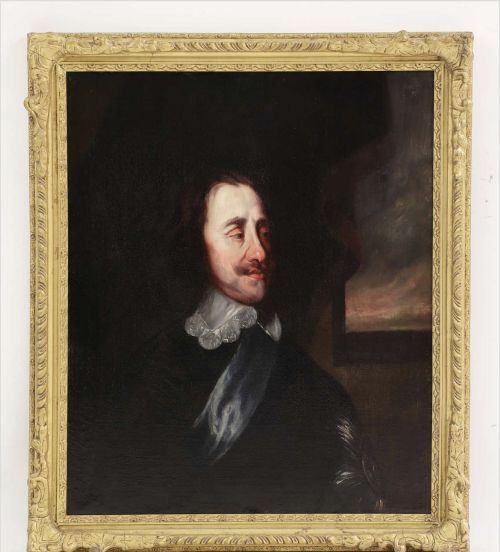 king charles i circle of sir peter lely 17th oil portrait paintings