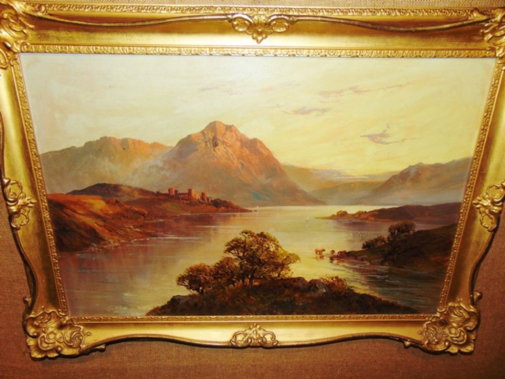 scottish loch awe kilchurn castle fejamieson landscape oil painting