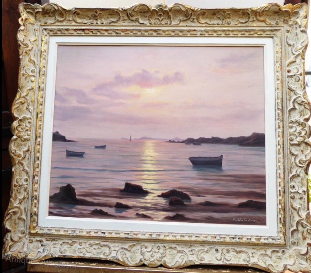 roger de la corbiere seascape oil painting of portsall finistre west brittany france