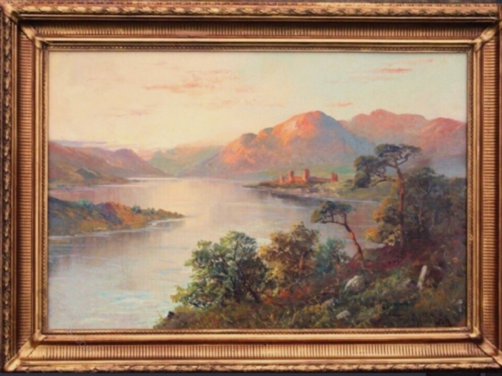 scottish loch katrine doune castle fejamieson landscape oil painting