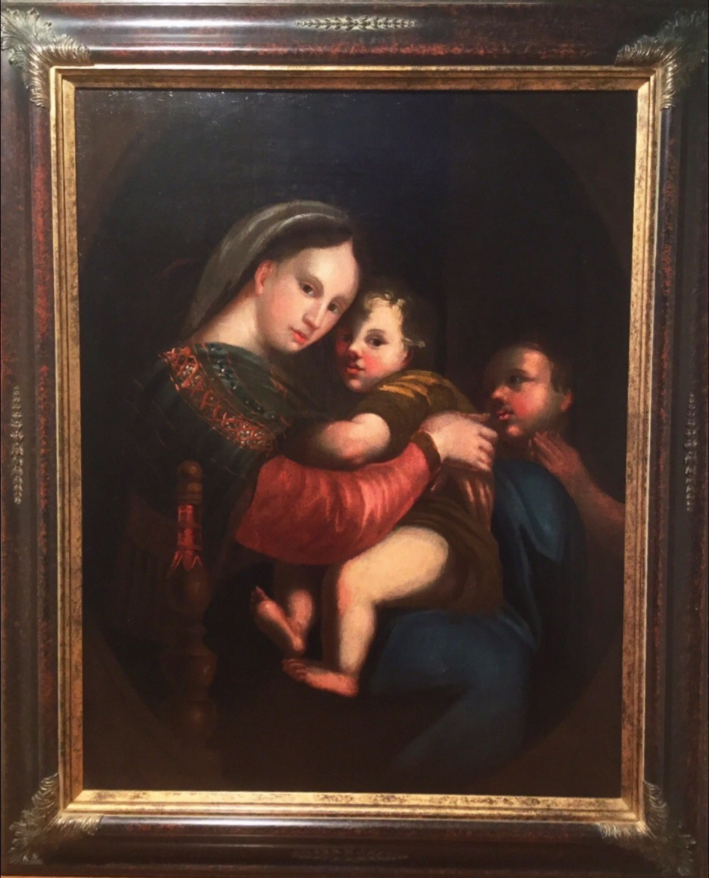 madonna child after raphael roman school 18thc oil portrait paintings