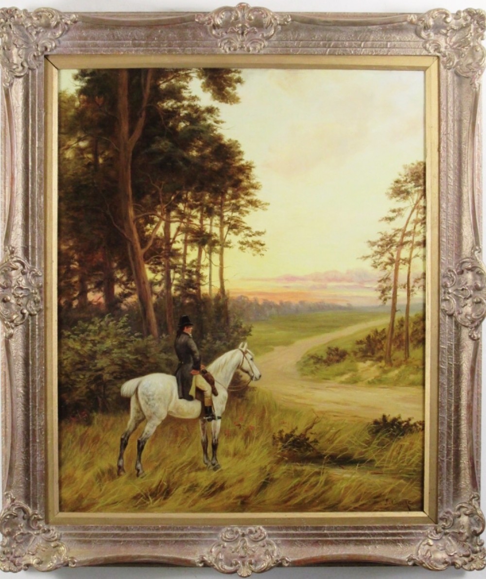 dick turpin the highwayman riding horse ralph landscape oil portrait painting c1908