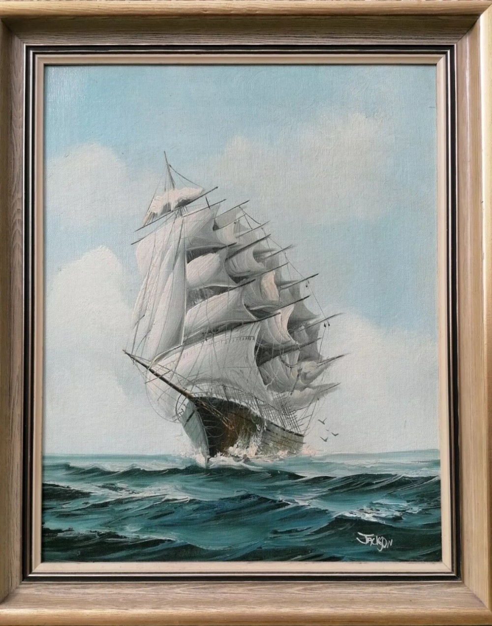 clipper sailing ship marine seascape oil painting
