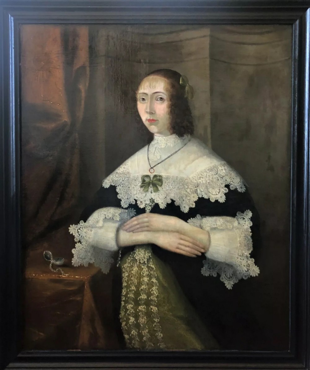 17th century portrait of a lady c1637 english school oil paintings
