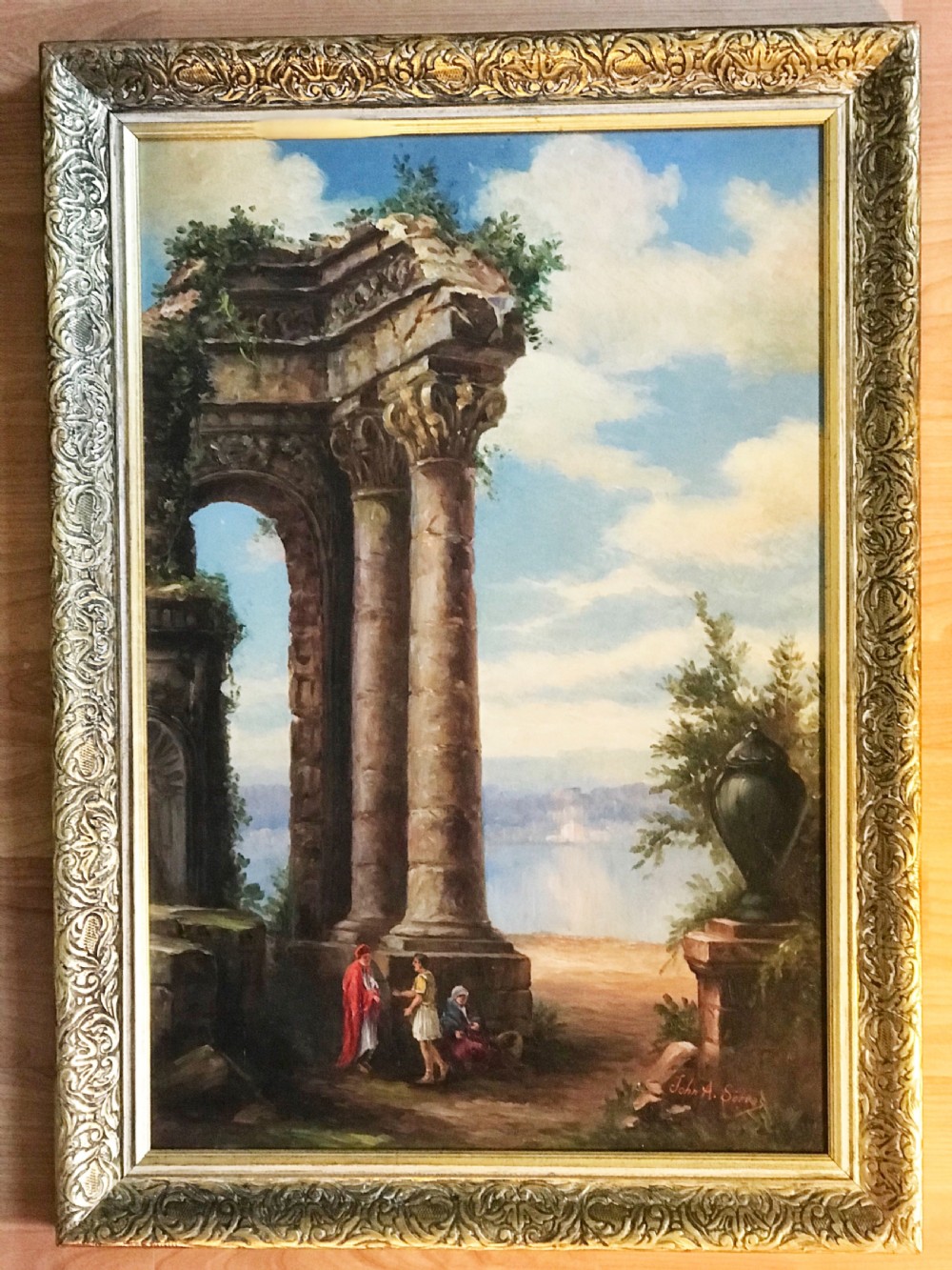 capriccio oil painting after francesco guardi 17121793 figurative portrait landscape italy rome