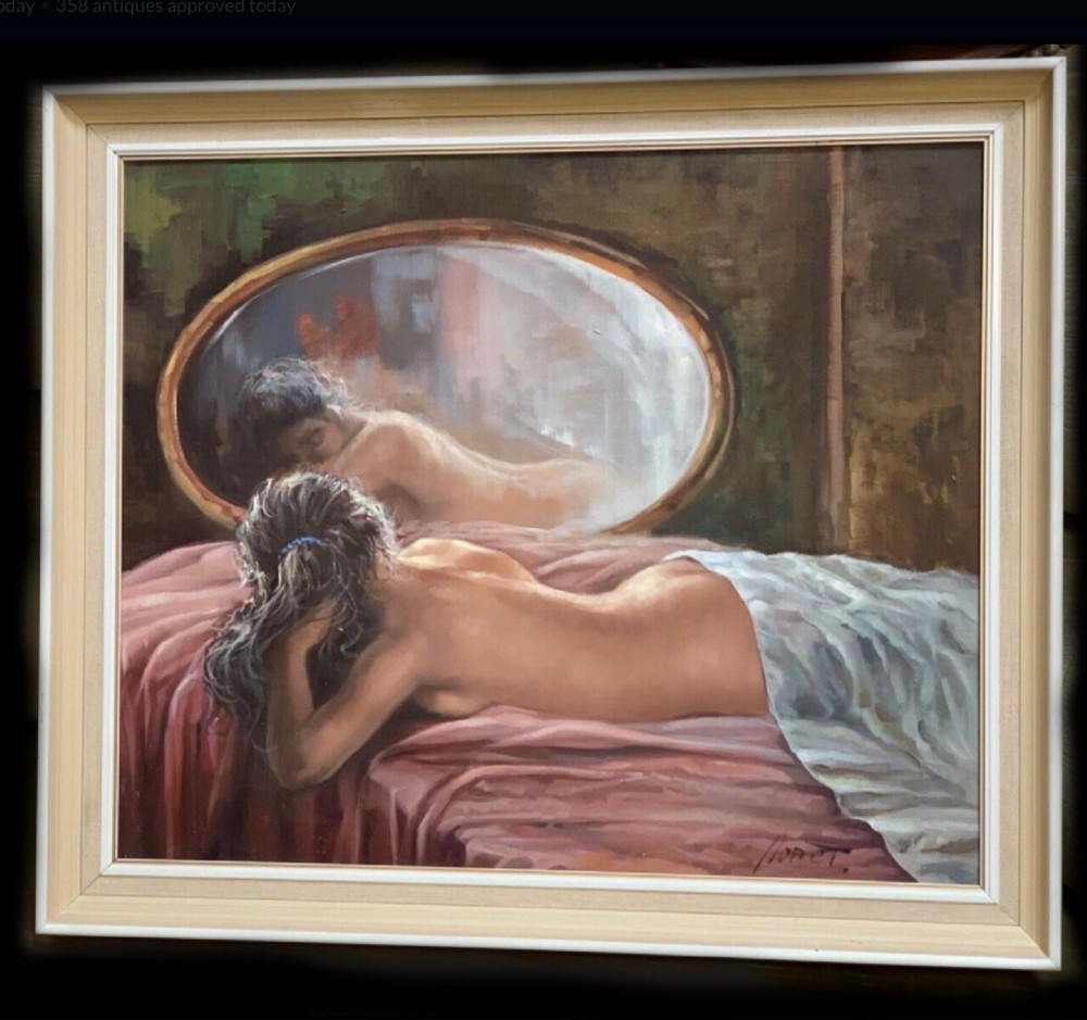 nude lady oil portrait painting on canvas