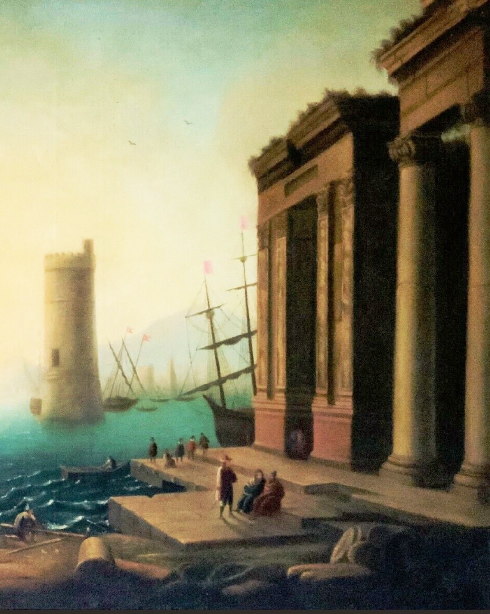 port of ostia rome by follower of claude lorrain 16001682 oil painting