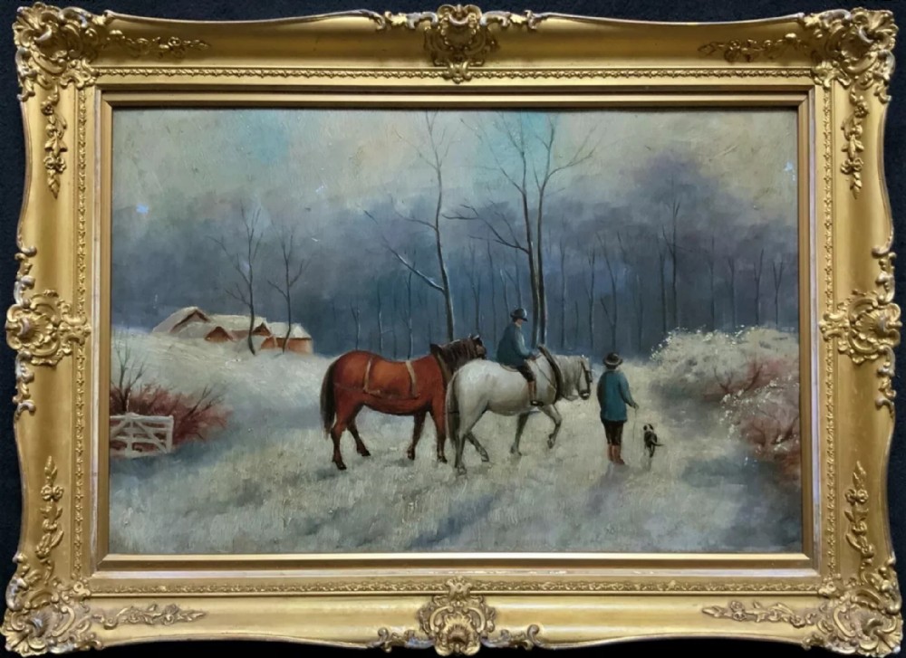 dutch winter landscape oil paintings equestrian horse portraits