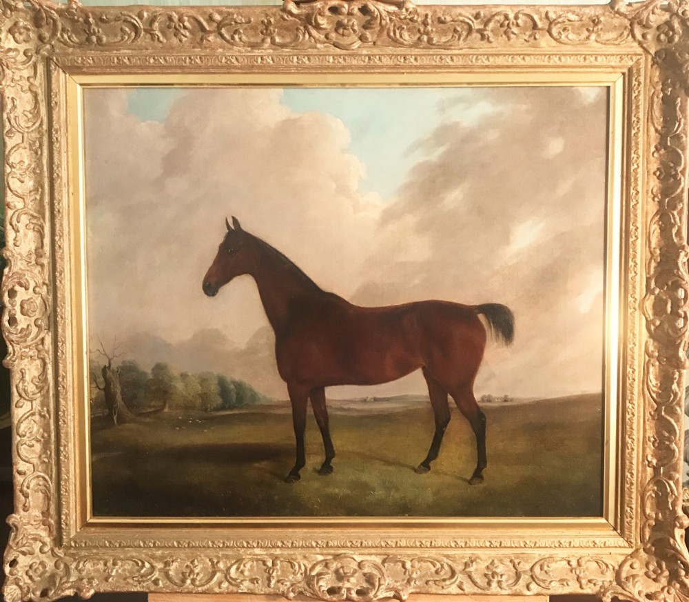large horse portrait circa 1832 inscribed larkspur equestrian landscape paintings