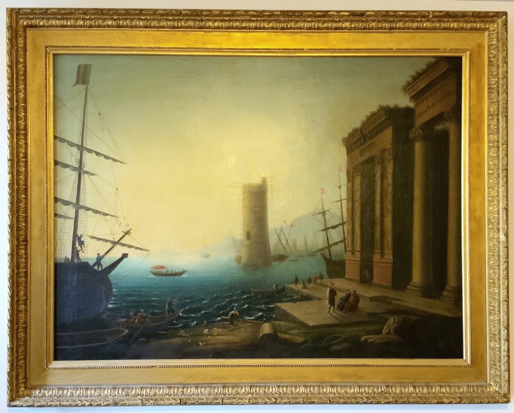 claude lorrain port of ostia rome marine oil portrait seascape painting